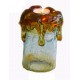 Tea light candle holder of blown glass