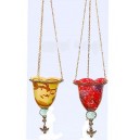 Hanging oil-lamp of blown glass