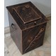 Firewood storage metallic box with lid, medium