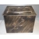 Firewood storage metallic box with lid, large