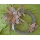 Metallic, handmade, wreath "flower-butterfly"