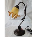 Table lamp, blown glass, yellow