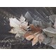 Πίνακας-σύνθεση από μέταλλο και τεχνόδερμα "πεσμένα φύλλα"