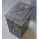 Firewood storage metallic box with lid, small