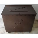 Firewood storage metallic box with lid, xl