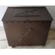 Firewood storage metallic box with lid, xl