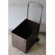 Firewood storage metallic box with wheels and handle