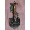 Cast iron thermometer "shovel-welcome"